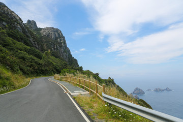 Cliff road in Galicia