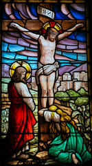 Naklejki  Jezus na krzyżu - witraż