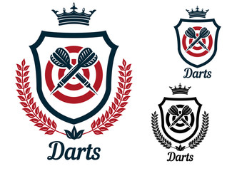 Darts emblems or signs set