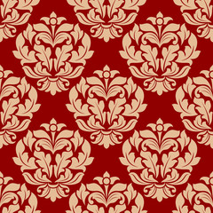 Retro beige floral seamless pattern