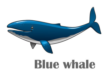 Obraz premium Cartoon blue whale