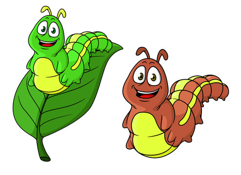 Cartoon caterpillar character
