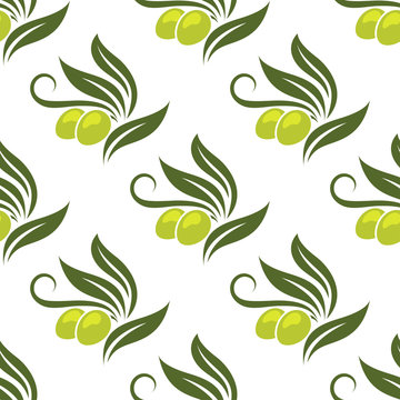 Olives seamless pattern