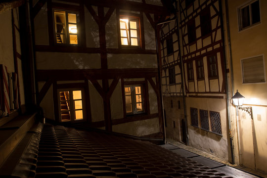 albrecht duerer place nuernberg at night