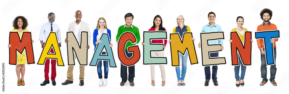 Sticker Group of People Holding Management Letter - Stickers