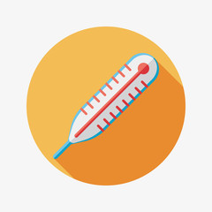 thermometer flat icon with long shadow
