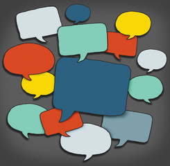 Multicolored Group of Speech Bubbles