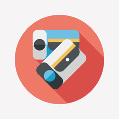 Pencil sharpener flat icon with long shadow,eps10