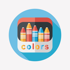 crayons flat icon with long shadow,eps10