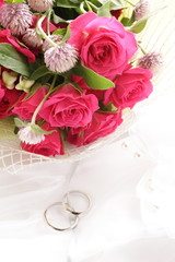 red roses bouquet for wedding image