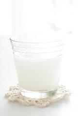 glass of yogurt soda