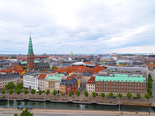 Fototapeta na wymiar Roof tops of Copenhagen, Denmark
