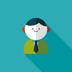 businessman flat icon with long shadow,eps10