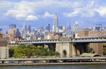 Fototapeta na wymiar Lower Manhattan skyline as viewed from Brooklyn, New York
