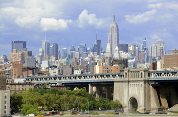 Obraz premium Lower Manhattan skyline as viewed from Brooklyn, New York