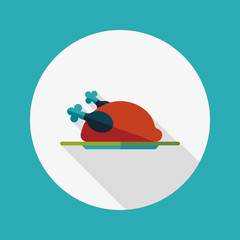 chicken food flat icon with long shadow,eps10