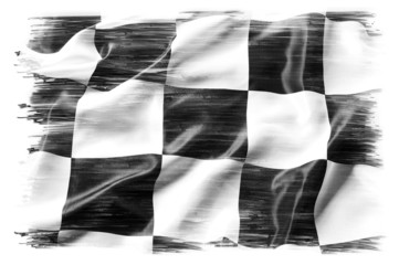 Obraz premium Black and white racing checkered flag