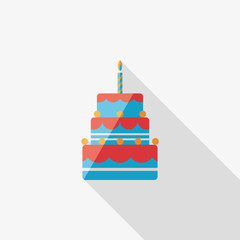birthday cake flat icon with long shadow,eps10