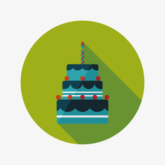 birthday cake flat icon with long shadow,eps10
