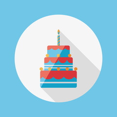 birthday cake flat icon with long shadow,eps10