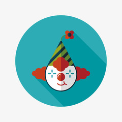 Clown flat icon with long shadow,eps10