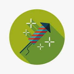 Firecracker flat icon with long shadow,eps10