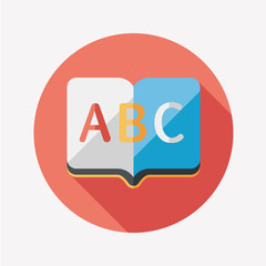 Dictionary book flat icon with long shadow,eps10