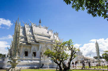 Magnificently grand white church, Rong Khun temple, Thailand