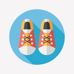 vintage shoes flat icon with long shadow,eps10