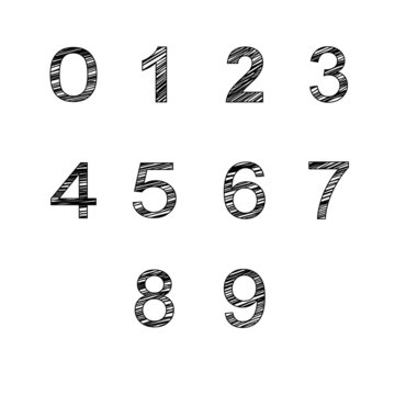 vector handmade numbers set