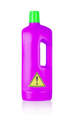 Plastic bottle cleaning-detergent, danger