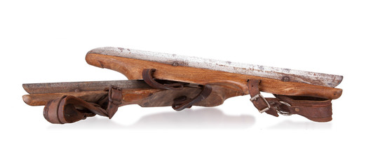 Old wooden ice skates