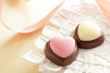 heart shaped chocolate for valentine's day image