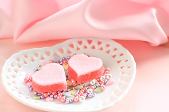 heart shaped gummy candy for valentine's day image