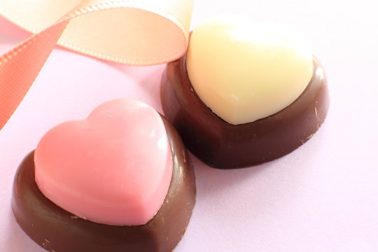 heart shaped chocolate for valentine's day image
