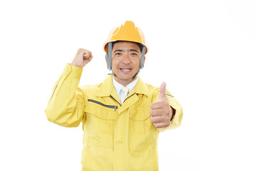 笑顔の労働者