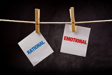 Rational vs Emotional concept. - obrazy, fototapety, plakaty