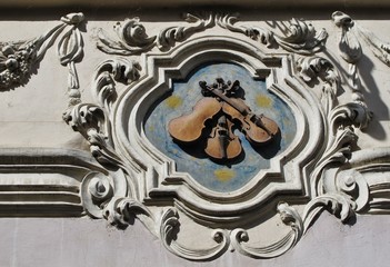 Fototapeta na wymiar Prag, Hauszeichen in der Nerudagasse