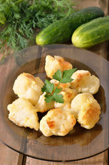 Cauliflower baked with egg