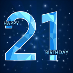 21 year birthday, 21st anniversary polygon emblem1