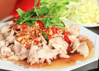 Spicy salad pork- asia food