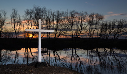 Sunset Winter Cross