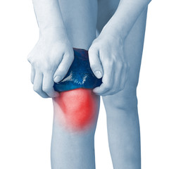 Acute pain in a woman knee.