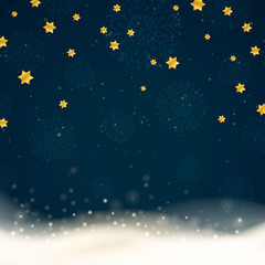 Fototapeta premium Vector Winter Background with Stars and Snowflakes