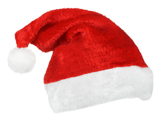 Santa Claus red hat isolated on white background