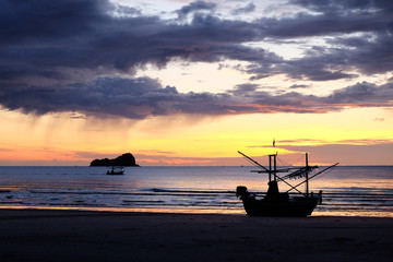 Fisherman boat and seascape, south of Thailand