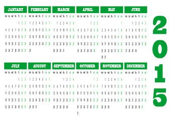 Calendar 2015 in english