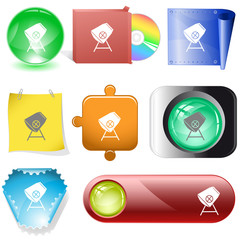 Concrete mixer. Vector internet buttons.