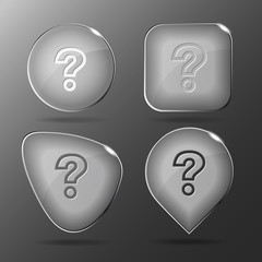 Query. Glass buttons. Vector illustration.