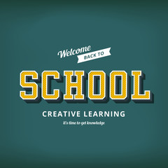 Back to school sale typography poster vector design Retro